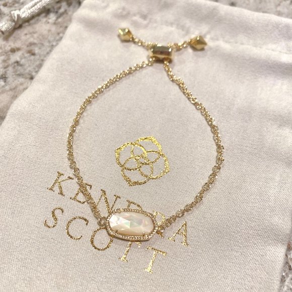 New Kendra Scott Elaina Gold Ivory Pearl Bracelet - Picture 3 of 6